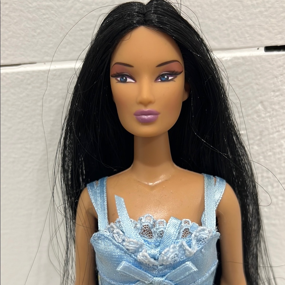 Exotic Barbie w/ Black Hair in Blue Lingerie